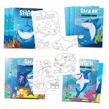 Livro de Colorir DIY Tubarão - Livro de Desenhos e Pinturas Cartoon, Adequado para Festas de Aniversário e Aventuras de Primavera, Interação Divertida entre Pais e Filhos, Adequado para a Temporada de Volta às Aulas, Presente Perfeito para Jovens Exploradores do Oceano e Aprendizes Criativos - Multicolorido - Visão 1