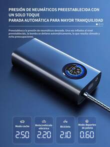 6 piezas Inflador de neumáticos portátil para coche,Compresor de aire portátil,150 psi bomba de aire para coche de inflado rápido, puerto USB de carga rápida, con manómetro de presión de neumáticos, batería de litio, carga rápida, apto para coches, bicicletas, motocicletas, pelotas deportivas, motor de alta eficiencia, inflado, etc. - 6 piezas - Ver 6
