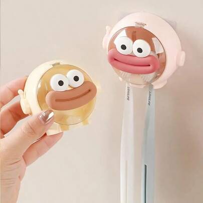 1个壁挂式牙刷架，牙刷收纳架，多功能壁钩，浴室牙刷收纳盒，浴室配件，家居装饰，家居用品