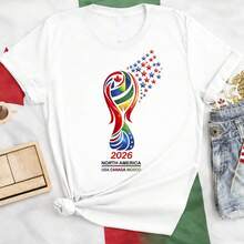 World Cup 2026 Shirt, USA Canada Mexico T-Shirt, North America Tee, Soccer Fan Gift - 白色 - 查看 1