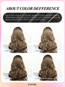 TOPSHE 28英寸女士长款波浪摩卡棕色假发，高密度耐热合成蓬松染色假发，适合日常佩戴、派对、圣诞角色扮演、女士圣诞礼物、婚礼、音乐节等场合。 - 摩卡棕 - 查看 8