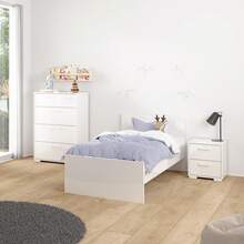 Well Home Set Of 2 Eria Gloss White Nightstands, Side Tables With 2 Drawers In Gloss White 41 X 40 X 45 Cm - High Gloss White - View 7