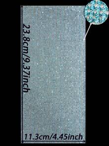 1pc Shiny Rhinestone Sticker, DIY Car Furniture, Cup, Photo Frame Decorative Sticker, Self-Adhesive Glitter Crystal Gem Sticker, Suitable For Car Decor, 4.45 X 9.37 Inch/8.96 X 9.37 Inch/9.37/12 Inch (Light Blue) - Light Blue - View 7