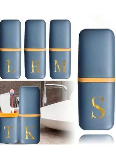 Portable Travel Toothbrush Case With Rinse Cup, Toothpaste And Toothbrush Storage Box, Large Capacity Travel Toiletry Kit, Christmas Gift, Valentine's Day Gift, Latest Holiday Gift, Suitable For Business Trip, Travel, Back To School, Home, Bedroom, Bathroom, Birthday Gift For Family, Friends, Classmates