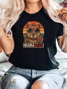 Mamabara Capybara Mother-Shirt - Black - View 2
