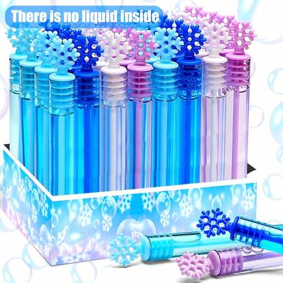 10pcs Snowflake Bubble Wands (Bubble Liquid Not Included), Holiday Wedding Party Supplies, Party Favors, Birthday Gifts, Classroom Treasure Box Fillers, Easter Basket Stuffers, Gift Bag Fillers, Piñata Fillers, Party Favors, Outdoor Games, Christmas, Halloween, Easter, Carnival Gifts, Ideal For Weddings, Birthdays, Bridal Showers, Plastic Party Favors, Universal Holiday Celebration Bubble Sticks, Mini Test Tube Bubble Wands, Summer Outdoor Games