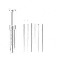 1/2/7 piezas Herramienta de agarre antideslizante mejorada, adecuada para reemplazar joyas de perforación de oreja/ceja/labio/nariz/ombligo, kit de perforación corporal regular y largo - Plateado - Ver 7