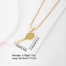 1 chiếc mặt dây chuyền hình quả bóng đá bằng đồng mạ vàng 18k đính đá Zirconia nhiều màu sắc, quà tặng trang sức cao cấp dành cho nữ, thiết kế tối giản. - Vàng - Xem 5