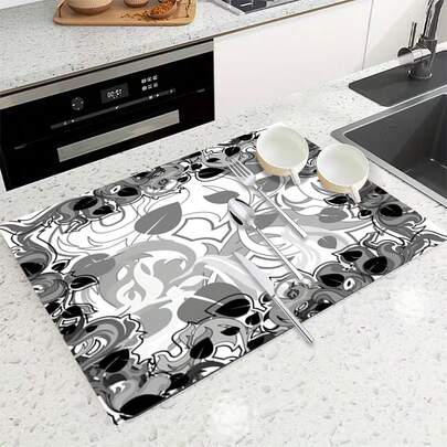 1片硅胶台面垫，洗衣机和烘干机顶部保护垫，防滑，适用于洗衣房、浴室、家居装饰