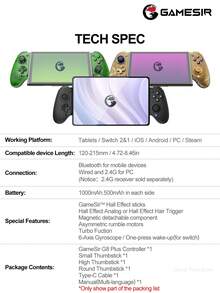 GameSir G8 Plus Mobile Gaming Controller Tablets Gamepads Compatible With Nintendo Switch 2 Switch Android IOS Phone Steam PC Compatible Length 120-215mm Device Hall Effect Joysticks And Analog Triggers,6-Axis Gyroscope Asymmetric Motors 1000mAh Battery - View 12