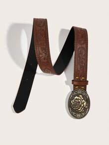 1 chiếc thắt lưng cao bồi kiểu retro họa tiết rồng nâu, kim loại mạ vàng hồng, thích hợp cho váy, chân váy, quần jeans, dự tiệc, sự kiện miền Tây, hòa nhạc, hẹn hò, làm quà tặng, đi nghỉ mát, hoạt động ngoài trời, dành cho phụ nữ và các bà mẹ. - Hoa hồng họa tiết rồng nâu - Xem 4