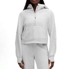 Lululemon Scuba Oversized Half-Zip Hoodie | Cotton-Blend Fleece Pullover, Boxy Short Fit With Kangaroo Pocket - 淺灰色 - 查看 1