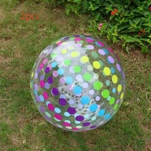 2pcs Inflatable Colorful Polka Dot & Striped Print Toy Balloons, Family Gathering Games, Pool Party Decorations, Couples Interactive Game - Multicolor - View 5