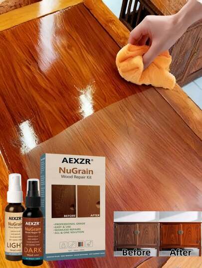 Wood Floor Refinishing & Restoration Polish, Deeply Nourishes Wood Fibers To Prevent Cracking. Furniture Cleaner & Polish - Removes Stains, Scratches, Dust, Nourishes, Repairs, Renews, Brightens, Polishes Surfaces For Floors, Furniture, Decor, Wooden Crafts