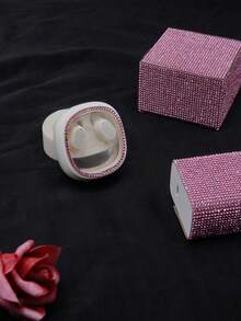 1 pieza Pegatina de diamante de imitación brillante, Pegatina decorativa de cristal brillante autoadhesiva para DIY en coche, muebles, taza, marco de fotos, adecuada para decoración de coche, 4.45 X 9.37 pulgadas/8.96 X 9.37 pulgadas/9.37/12 pulgadas (rosa claro) - Rosa Pálido - Ver 4