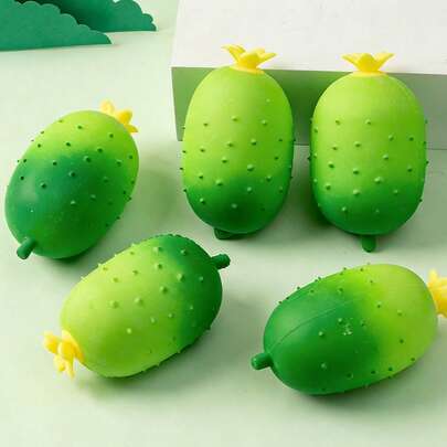 逼真黄瓜造型挤压玩具，缓解焦虑和无聊，蔬菜系列挤压玩具，减压挤压玩具，手工硅胶慢回弹挤压玩具，青少年减压礼物，减压玩具