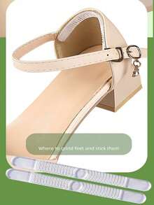 4/8pcs/Pack Transparent Silicone Anti-Slip Strips For Heel Grips And Shoe Pads Avoiding Grinding Feet - Transparent - View 8