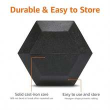 Rubber Hex Dumbbell Hand Weightgift - 40 Pounds - View 3