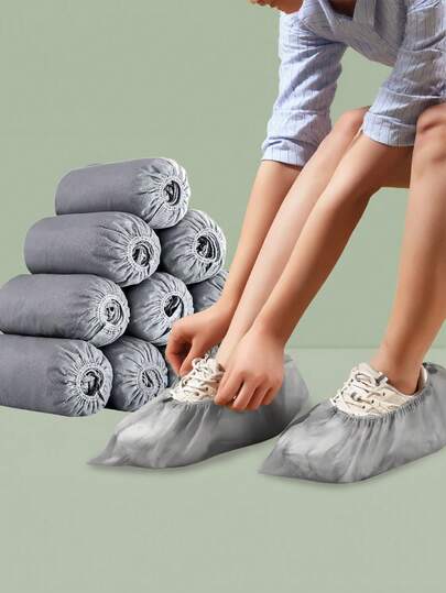 10/50/100pcs Non-Woven Disposable Shoe Covers, Entryway Shoe Storage Bags For Home Floor Protection, Thick Anti-Slip Dust-Proof Shoe Covers, Suitable For Home, Dustless Factory, Lab, Size 40 X 15 Cm, Maintain Clean Floor, Wear-Resistant And Anti-Slip, Applicable For Home, Office, School, Shoe Accessories And Other Occasions