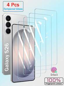 防震钢化玻璃屏幕保护膜 4 片装 9H 2.5D 兼容三星 Galaxy S26 S25 S24 Plus Ultra FE S21 S22 S23+ Plus S21+ S22+ S23+ S24+ S25+ S26+ A56 A57 A36 A37 A26 A27 A16 A17 A06 A07 透明屏幕保护膜 超声波指纹解锁 防水防摔防刮 全覆盖 生日礼物 家人朋友礼物 手机配件 春季礼物 - 4Pcs HD - 查看 22