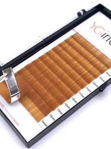 1 Box YGirlash 12 Lines No Curl 0.10 Thickness Lash Extensions Permanent Handmade 5-8mm 8-15mm Dark Brown Light Brown Straight Curvate Eyebrow Extension - No Curl - View 2