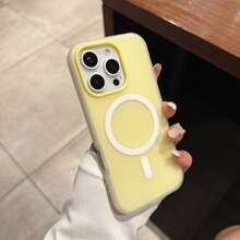 Liquid Silicone Phone Case In Solid Yellow - Anti-Yellowing & Soft Protective, Compatible With [Device], Waterproof, Shockproof, Anti-Fall, Anti-Scratch - Kiểu 9 (1 chiếc) - Xem 2