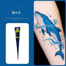 海娜纹身膏，棕黑色临时海娜纹身膏，半永久海娜纹身膏，防水身体海娜纹身膏 - 彩色 - 查看 22