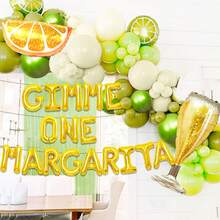 19pcs Margarita Party Decorations, Includes Orange Balloons, Champagne Balloons, 16" "GIMME ONE MARGARITA" Letter Balloons, Suitable For Bachelorette Party, Margarita Party, Margarita Decor, Birthday, Summer Pool Party - Multicolor - View 5
