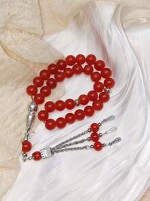 33颗穆斯林念珠，直径10毫米，纯色树脂伊斯兰念珠 - 彩色 - 查看 3