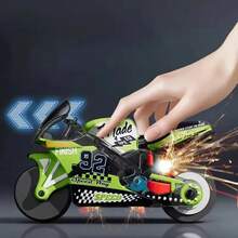 locomotoraíble simulada, juguete de carreras de motos con efectos especiales geniales, juego de carreras de mesa, regalos con dijes LOAZ - color aleatorio 1 pieza - Ver 4