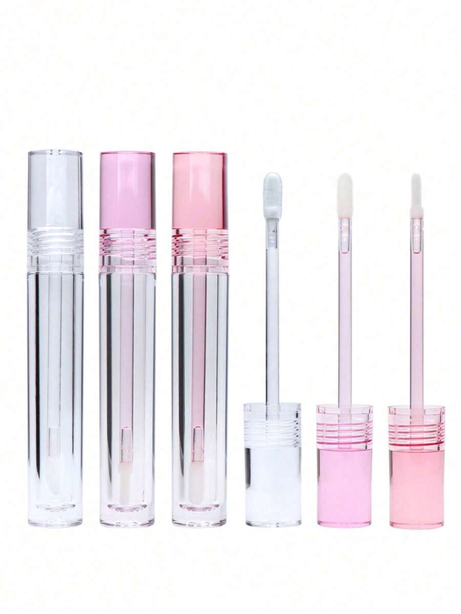 Round Fully Transparent Lip Gloss Tube Eyeliner Tube, Mascara Tube, Cosmetic Packaging Full Capacity 7.8ml Filling Volume 5.5ml Reusable Lip Gloss Tube, Lipstick Tube - Multicolor - View 1