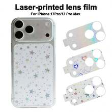 Laser Star & Heart Hollow Out Lens Protector Compatible With IPhone 17 Pro Max/17 Pro - Multicolor - View 2