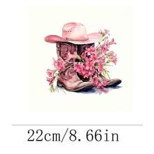 1张/2张/3张粉色春季主题热转印贴纸，适用于围裙、厨房毛巾、帆布包、T恤、抱枕等。 - 3PCS-S - 查看 3