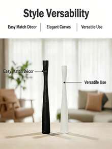 1个高品质黑白复古花瓶，现代奢华落地大花瓶，塑料材质，适用于水培、干花和人造花，非常适合花束/婚礼、家居客厅装饰、阳台、走廊、婚礼、办公室、派对、乔迁、情人节（不含鲜花） - 1PC - 查看 9
