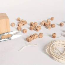 72/100pcs Wooden Letter Beads 12 Mm For Threading Wooden Beads Set With Letters Pack Of 72/100 - Beechwood Letter Beads - View 7