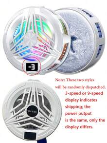 通用迷你手机散热风扇，静音散热器，涡轮飓风游戏散热器，手机散热垫，便携式手机散热风扇 - 全白色 - 查看 10