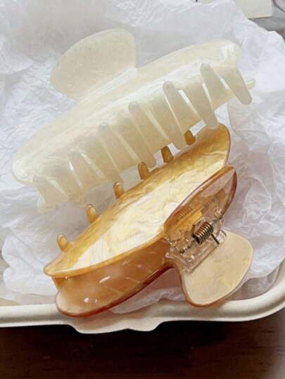 2 st moderiktiga hårspännen i koreansk stil med akrylvattenvågmönster, medellånga hårklämmor, minimalistiska håraccessoarer för hästsvans, moderiktiga klor, eleganta håraccessoarer