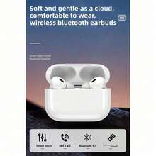 Wireless Bluetooth Earbuds AirPro AIR5, 5.3/5.4 Technology Earphones With 48H Playtime, ANC ENC Noise Cancelling Mic, IP7 Waterproof, Stereo Deep Bass, Low Latency, LED Power Case, Touch Control For IPhone Android Laptop Home Office Travel Summer - trắng - Xem 4