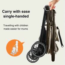 Lightweight Baby Stroller, Foldable Stroller, Widened Sunshade With Zipper, One-Touch Collection, Adjustable Backrest, Breathable Mesh, Easy To Carry, Suitable For Travel - Khaki - View 6