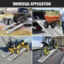 1pc of Metal Folding Ramp, Supports a Weight of 200.0 Kg - Suitable for All-Terrain Motorcycles And Atv/Utv/Off-Road Vehicle Access, Foldable Design for Easy Storage, Durable Motorcycle, Rescue, And Cargo Transport Ramp - Compatible with Trucks - Plateado - Ver 2