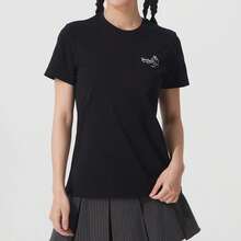 Skechers 女士针织圆领短袖T恤 P225W302-03K8 - 隕石黑 - 查看 1