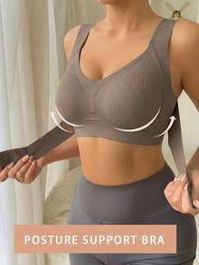 2pcs Push-Up Sports Bras For Women, Ventilation Holes, For Yoga And Running Fitness Suitable, Front Button Adjustable, Solid Color,  Activewear Essentials - Lingerie For Women - Comfortable Fit - Supportive Lingerie - Everyday Comfort - 彩色 - 查看 4
