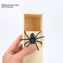 1pc Prank Spider Jump Scare Wooden Box, Funny Trick Toy For April Fool's Day/Halloween, Surprise Scare Office Toy - Multicolor - View 4