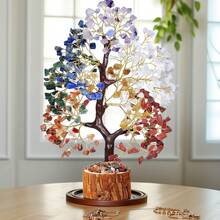 1件天然水晶树彩色石头财富树生命树底座圣诞树家居装饰摆件 - crystal tree - 查看 5