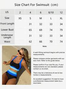 Swmmer Liket Women's Contrast Color Athleisure Bikini Swimsuit Set For Beach Vacation - Nhiều màu - Xem 6