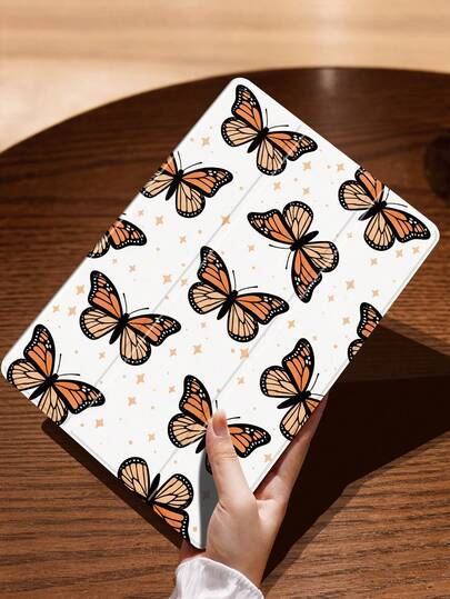 1个蝴蝶图案平板电脑保护套，兼容(A16) 11英寸第11代（2025款）/第10代、10.2英寸、Pro 2021/2020款、Galaxy Tab A8 10.5英寸（2022款）、Matepad 10.4/Tab，防摔，带笔槽，支持睡眠/唤醒功能，适合送给孩子/家人，年末礼物，浪漫之选。