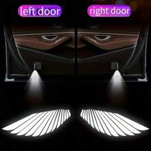 2 piezas Proyector de número de puerta LED con iluminación de alas de ángel, fácil instalación, iluminación amigable para escaleras para mejorar la y el estilo, adecuado para SUV y otros vehículos - alas de ángel - Ver 6