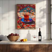 1pc, Canvas Wall Art, Framed Wall Art, Turkish Tea Art Prints, Middle Eastern Cafe Wall Decor, Bohemian Middle Eastern Decor, Islamic Decor, Cozy Kitchen Poster, Middle Eastern Home Decor, Room Decor Aesthetics, Dorm Decor, Bedroom Decor, Living Room Decor, Bathroom Decor, Kitchen Decor, Apartment Decor, College Decor, Easter Gifts - Coffee - View 2