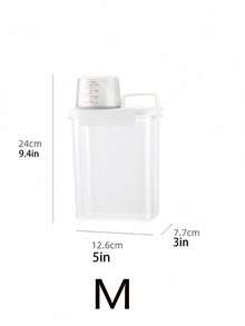 1个透明PET材质洗衣液/洗衣粉分配瓶，浴室/阳台/洗衣房收纳容器，带量杯，适用于家庭、酒店、宿舍 - 無色 - 查看 8