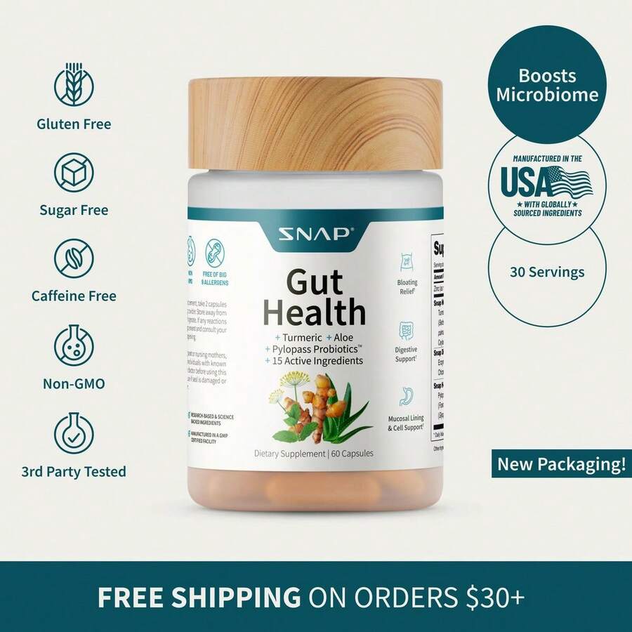 - Gut Health - 30 Servings - Natural Supplement Capsules Edible Dietary - 1 Bottle - View 1